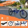 thumbnail image 4 of Lilypelle Adult Folding Tricycle with Low Step Through, 7-Speed Three Wheel Cruiser Bike Trike with Cargo Basket for Women, Men, Seniors ,Blue, 4 of 16