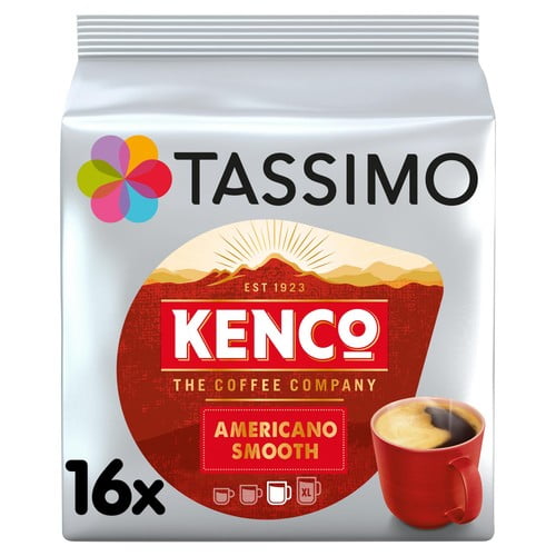 Tassimo Kenco Americano Smooth Coffee Pods, 16 pods per pack, British Import (Pack of 3)