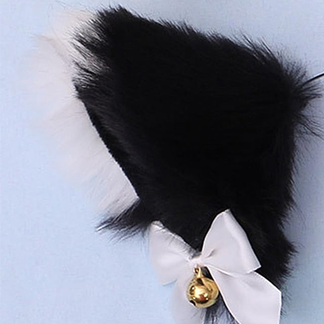 Diadema con orejas de gato peludas de peluche para cosplay para niña, accesorio para disfraz