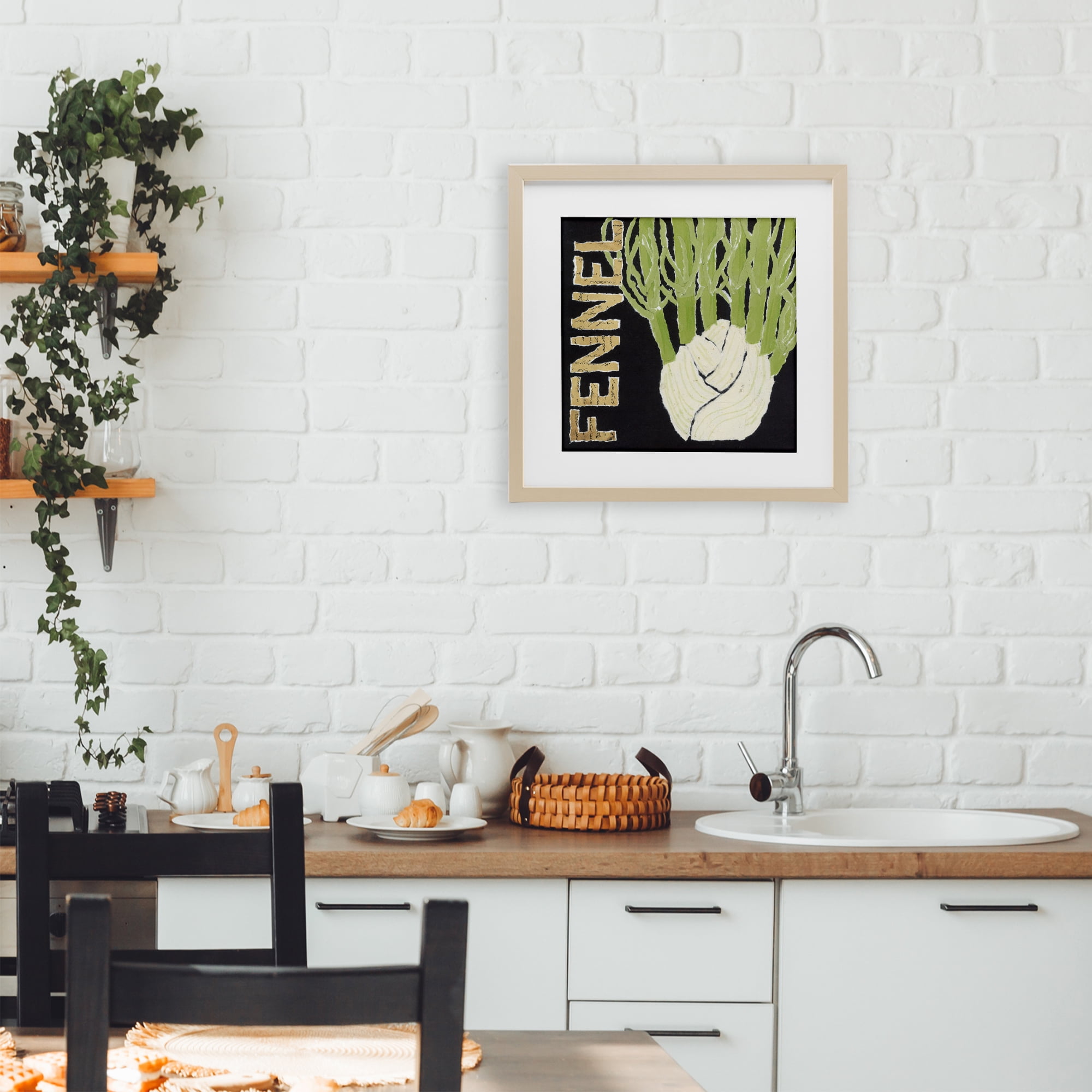 Stupell Industries Fennel Root Vegetable Birch Framed Print Under Glass, design by Nancy Overton