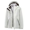 thumbnail image 1 of LSLJS Women's Men Winter Hooded Softshell Windproof Soft Coat Long Sleeve Jacket( White, XL), 1 of 8