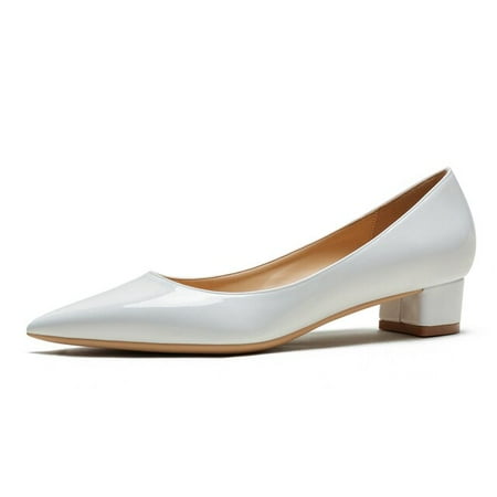 

YCNYCHCHY Luxury Designer Woman 3CM Med High Heels Women Sexy Ladies Pumps Square Heel Big Size Patent Leather Pointed Toe Shoes