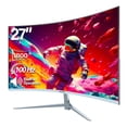 thumbnail image 3 of Gawfolk 27 inch Curved Monitor 100hz, PC White Computer Gaming Monitor FHD 1080P, 1800R, Frameless, Built-in Speakers, 3 of 10