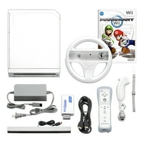 Pre-Owned Wii Console White - HDMI Adapter - (1) Voomwa Remote - (1) Wheel - Mario Kart