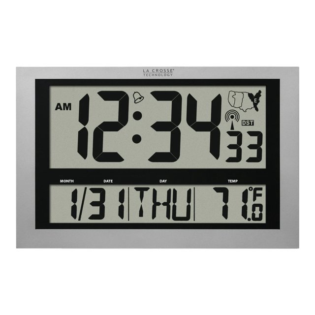 La Crosse Technology 513-1211 Large - Réveil - Électronique - Montable au Mur
