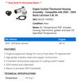 thumbnail image 2 of Engine Coolant Thermostat Housing Assembly - Compatible with 2005 - 2009 Buick LaCrosse 3.8L V6 - Motorad, 2 of 2