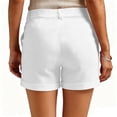 thumbnail image 7 of CIENVNSTG Low Rise Shorts for Women Tailored Trouser Fit Hem and Casual Stretch Comfort Running Shorts Workout Gym with Pockets White 2XL, 7 of 7