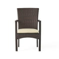 thumbnail image 6 of GDF Studio Mirage Outdoor Wicker 5 Piece Dining Set with Cushions, Multibrown and Cream, 6 of 13
