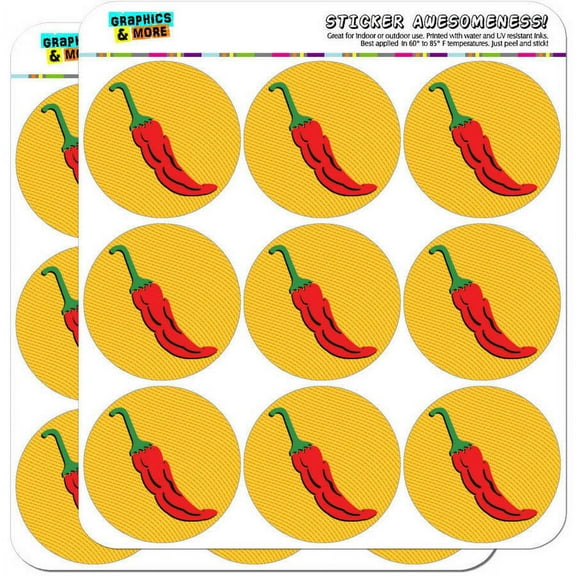 Chili Pepper Fun Southwest Fiesta Mexican 18 2" Planner Calendar Scrapbooking Crafting Stickers