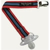 Baby Dry Goods 030-37 Royal-Red-Black Stripes Pacifier Clip
