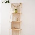 thumbnail image 4 of Estantes flotantes de pared de macramé de 3 niveles para dormitorio, baño, guardería, estantes de decoración de pared boho para macetas, 4 of 5
