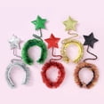 thumbnail image 4 of Sequins Headband Xmas Tinsel Star Shape Hair Hoop Christmas Gift for Couple, 4 of 15