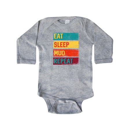 

Inktastic Motocross BMX Off Road Eat Sleep Mud Repeat Gift Baby Boy or Baby Girl Long Sleeve Bodysuit