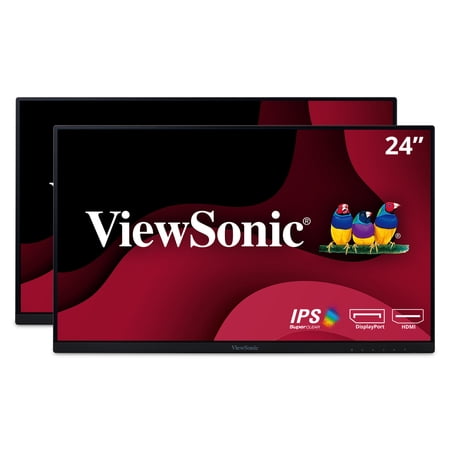 UPC: 0766907994551 | ViewSonic VA2456-MHD_H2 Dual Pack Head-Only 1080p IPS Monitors with Ultra-Thin Bezels  HDMI  DisplayPort and VGA for Home and Office
