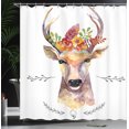 thumbnail image 4 of Ambesonne Indie Shower Curtain, Watercolor Deer Rustic, 69"Wx70"L, Multicolor, 4 of 5