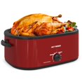 thumbnail image 1 of Horno asador eléctrico de 26 cuartos con tapa visible y autoadhesiva, asador de pavo grande con función de descongelación caliente, temperatura ajustable, rejilla para bandejas extraíble, acero inoxid, 1 of 5
