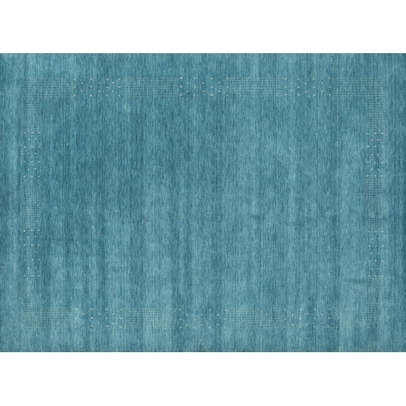 Ahgly Company Indoor Rectangle Contemporary Blue Ivy Blue Abstract Area Rugs, 8' x 12'