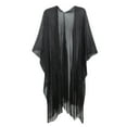 thumbnail image 5 of Women's Filigree Fringe Cape Solid Color Transparent Thin Scarf Polyester Oversized One Size Shawl Wrap, 5 of 5