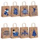 thumbnail image 1 of Bolsa de regalo azul navideña, papel kraft, 22 x 16 x 8 cm, 10 unidades, 1 of 3