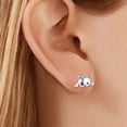 thumbnail image 2 of 2 uds.Pendientes de oreja de de animales de plata preciosos, pendientes de hipoalergénicos de plata para mascotas,, 2 of 8