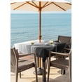 thumbnail image 3 of Outdoor Tablecloth with Umbrella Hole for Patio/Picnic/Party/Camping, Black Grey Ombre Waterproof Table Cloth Square Cover Washable, Summer Beach Ocean Waves Coastal (60"x 60"), 3 of 9