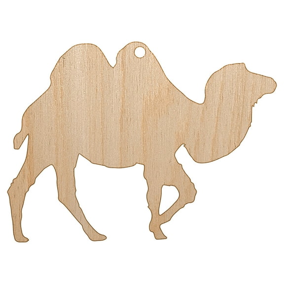 Camel Solid Wood Holiday Christmas Tree Ornament Unfinished DIY Pre-Drilled Craft