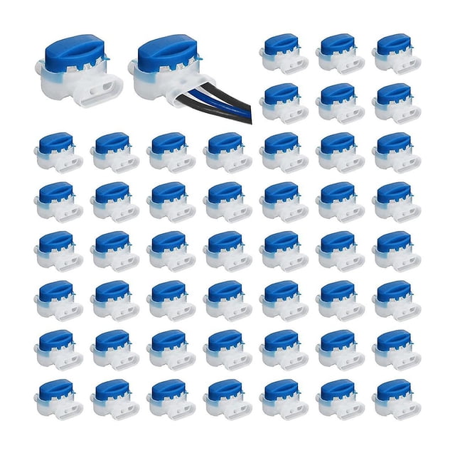 50 piezas de conectores de 3 cables tipo pigtail eléctricos 314-BOX, conectores de pigtail resistentes a la humedad y pelables, color azul
