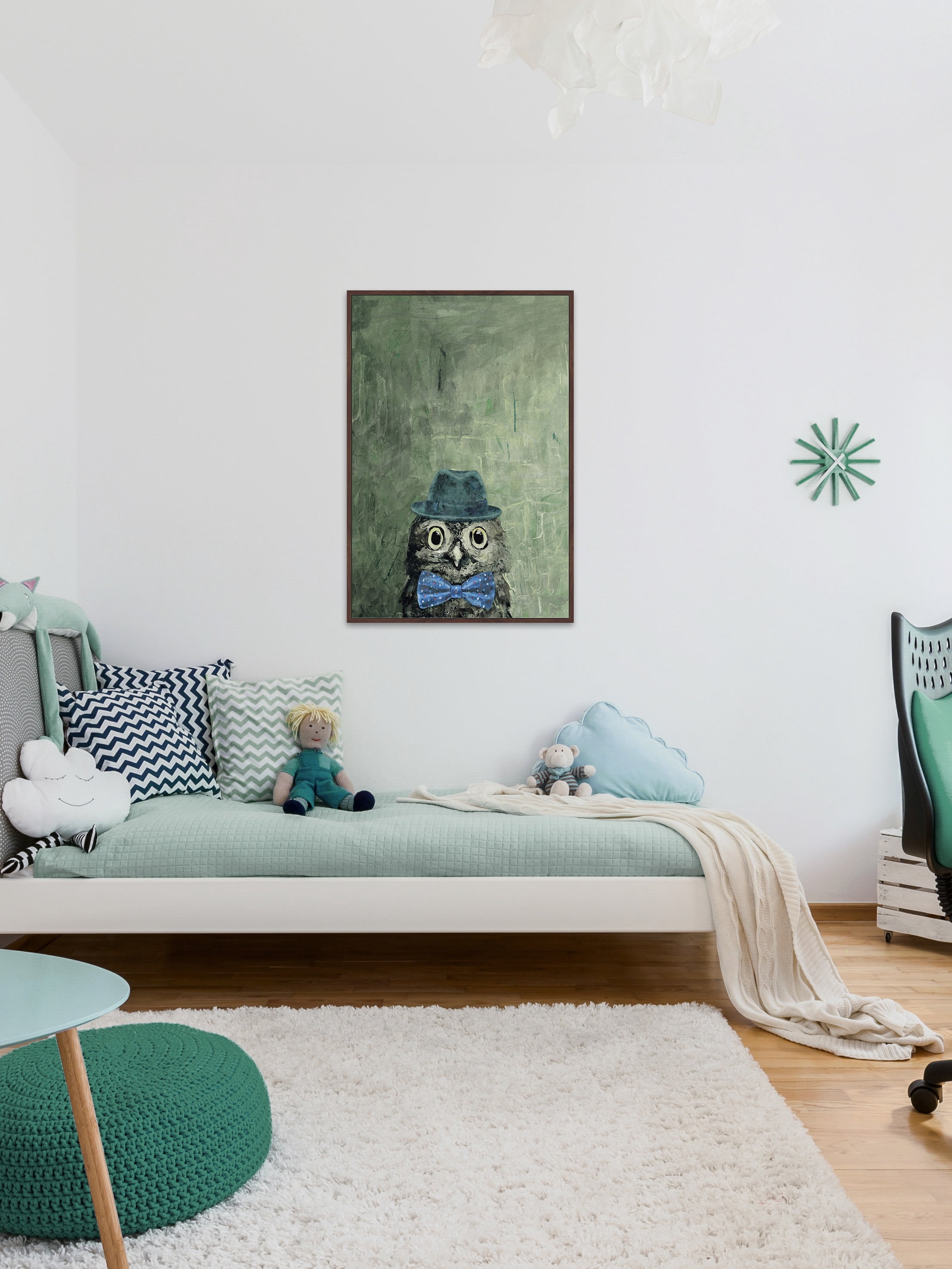Mister Owly Floater Framed Painting Print on Canvas