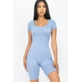 thumbnail image 5 of Short Sleeve Bodycon Romper with Scoop Neck, 5 of 11