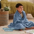 thumbnail image 4 of Bare Home Microplush Fleece Blanket - 300 GSM - Fuzzy Microfleece - Soft & Plush - Kid Size, Coronet Blue, 4 of 5