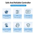 thumbnail image 4 of Controlador Wifi+BT 60A Controlador de Cargador Solar 12V/24V/36V/48V/60V CARGA MPPT Controladores LCD Pantalla Dual Controlador de Salida USB 5V Control de Carga Solar, 4 of 7