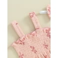 thumbnail image 5 of FEORJGP Infant Baby Girls Summer Romper 3M 6M 12M 18M Newborn Pink Sleeveless Camisole Jumpsuit Floral Romper Bodysuit with Headband Toddler Cute Sweet Casual Comfy Clothes, 5 of 8