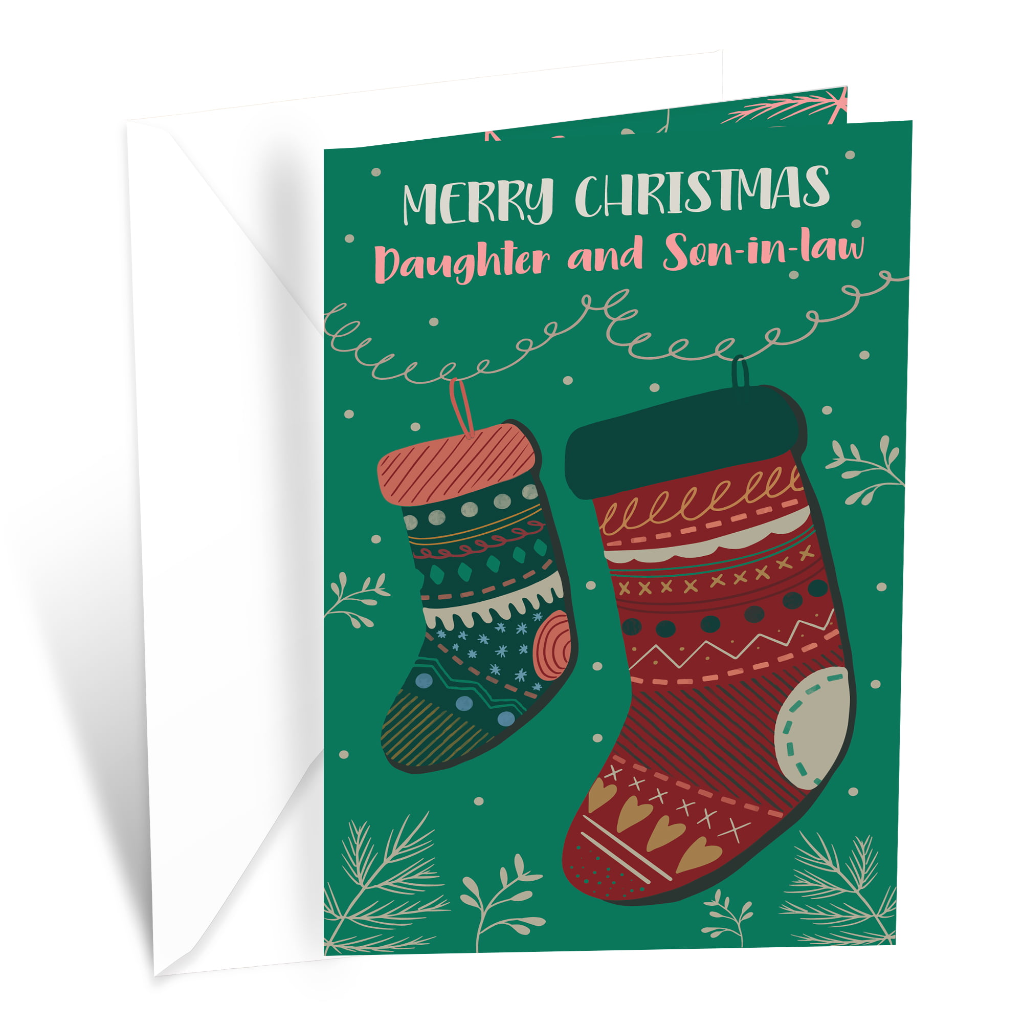 Christmas Card Grandson Son Handmade Wife, Friend Daughter Brother Dad Stockings Family Personalised Card for Mum Sister
