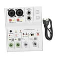 thumbnail image 3 of Yinanstore 2 Channel Audio Mixer Audio Interface 48V Power Lightweight Mixing Professional for Karaoke Home Singing White, 3 of 8
