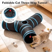 Kaleduo Pet Cat Tunnel Tube Cat Toys 3 Way Collapsible, Tunnels for Indoor Cats,Kitty Bored Peek Hole Toy Ball Cat, Puppy, Kitty, Kitten, Rabbit