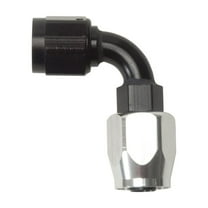 Russell Performance -10 AN Black/Silver 90 Degree Full Flow Hose End