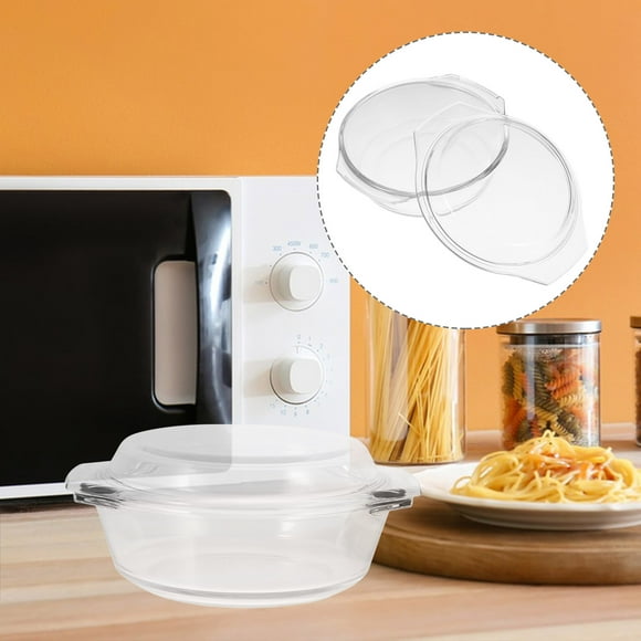 OULII Oven Safe Dish Glass Casserole with Lid Round Heat Resistant 1Set