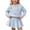 Light Blue, variant on QTBIUQ Kids Girls Skirt Set Long Sleeve Knit Pullover Sweatshirt and Pleated Knit Skirt 2 Pieces Outfit Set