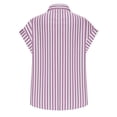 thumbnail image 4 of BUIGTTKLOP Women's Striped Button down Shirts Casual Short Sleeve V Neck Blouses Tops with Pockets, 4 of 5
