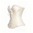 thumbnail image 3 of cocolona Lace Up Bustier Corset for Women Vintage Bow Push Up Strapless Overbust Corset Tops, 3 of 6