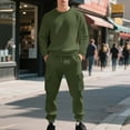 thumbnail image 2 of LpwkSSA Men's Casual Loose Drawstring Sweatpants Sweatshirt Set Long Sleeve Pocket Comfortable Loungewear Outdoor Daily Wear Relaxing Set Green XL, 2 of 8