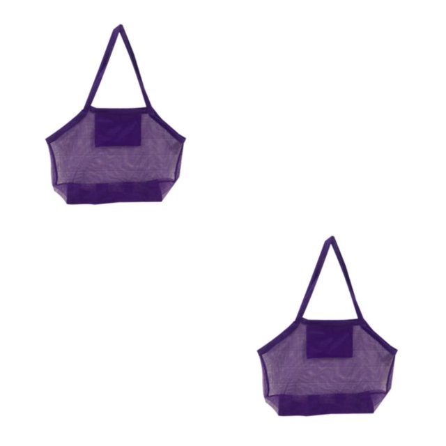 Wweixi Large Mesh Tote Bag for Beach and Swimming Pool Convenient Sand-Away Bag Purple Extra Large 2Set