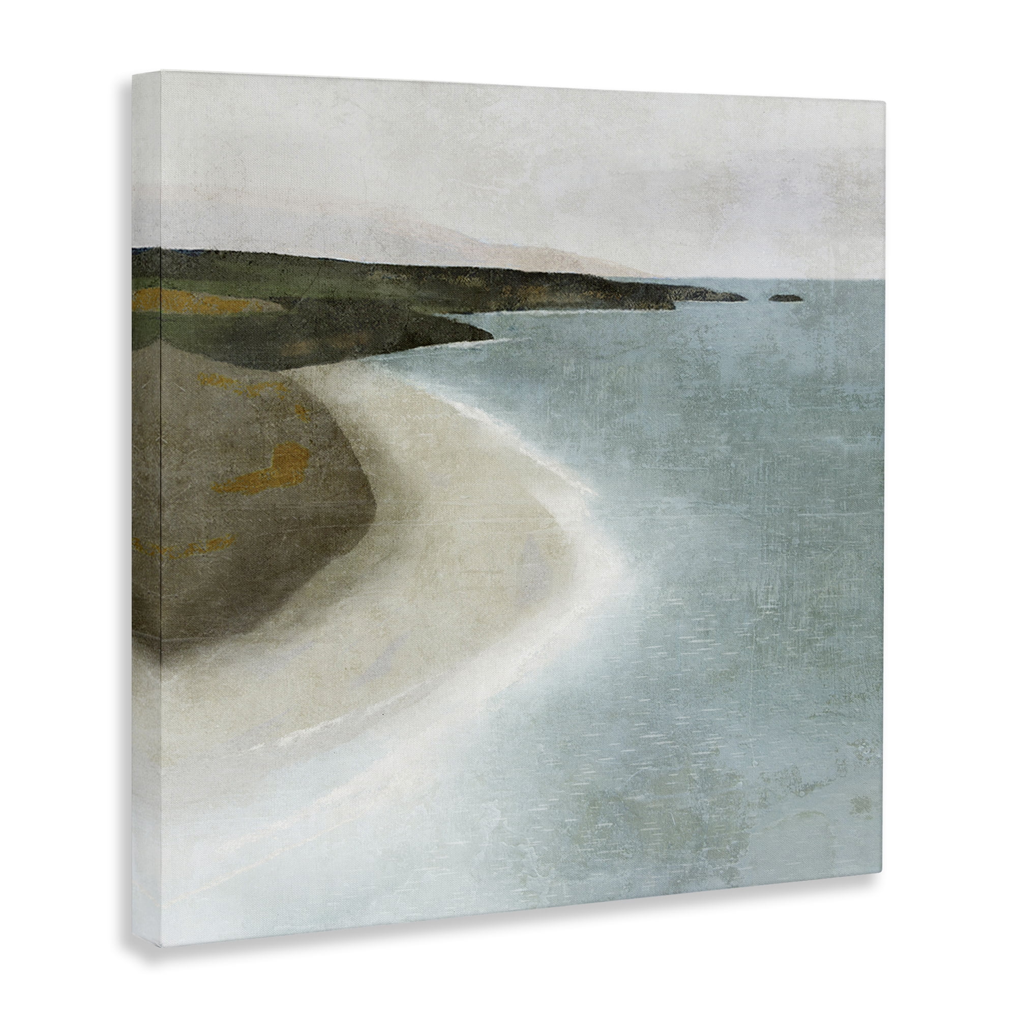 Stupell Industries Simple Serene Coastline Landscape Painting Gallery Wrapped Canvas Art Print Wall Art, 36 x 36