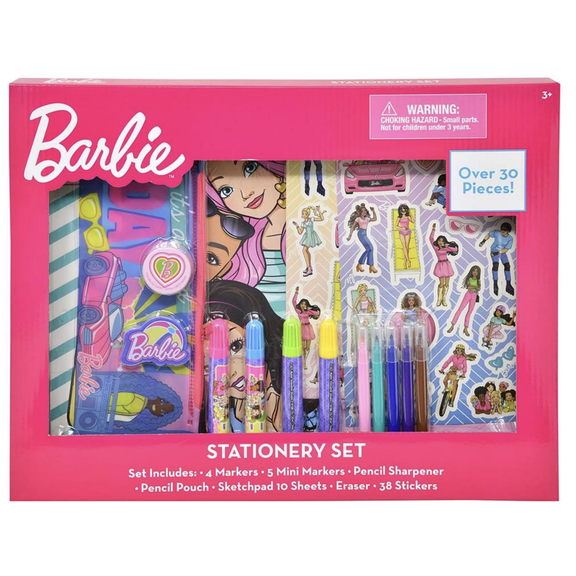 Barbie Over 30pc Stationery Set in Box