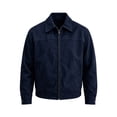 thumbnail image 3 of Men's Faux Suede Jacket Lapel Collar Zip Up with Pockets Loose Casual Coat for Daily Wear, 3 of 6