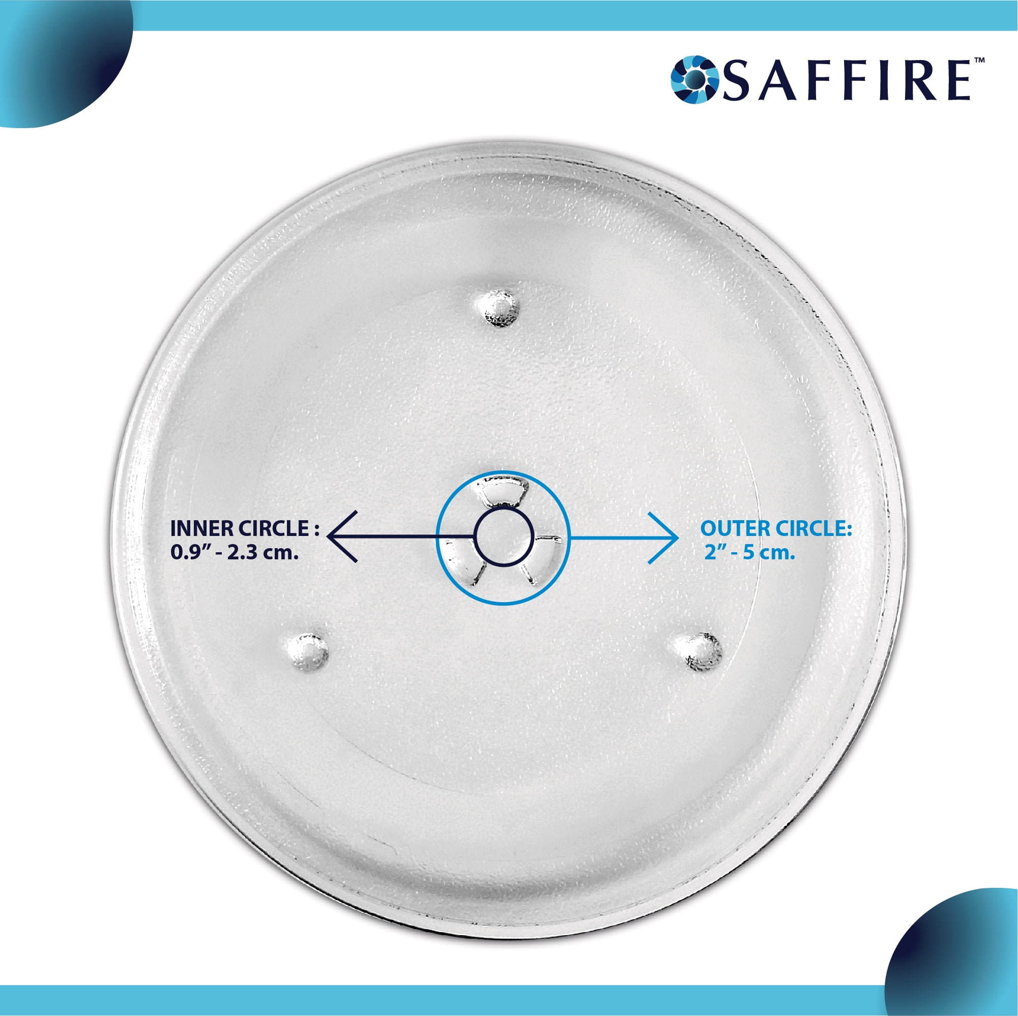Saffire 12.5"- 31.75 cm Glass Microwave Turntable Plate for GE WB39X10002 and WB39X10003