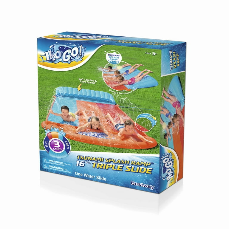 H2OGO! Triple Water Slide with Tsunami Splash Ramp 16