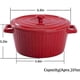 thumbnail image 2 of Colorful ceramic pot with lid 1 quart ceramic casserole dish for oven baking, red., 2 of 5