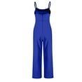 thumbnail image 5 of Usmixi Jumpsuits for Women Dressy Fashion Slim Back Zipper Lightweight Strap Maxi Jumpsuits Overalls Summer Square Neck Sleeveless Solid Long Formal Rompers Blue l, 5 of 5