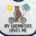 thumbnail image 4 of Inktastic My Godmother Loves Me Bear Boys or Girls Baby Bib, 4 of 4
